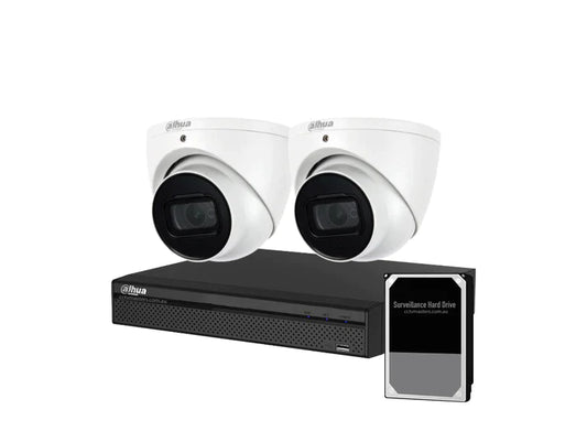 Dahua SMD Camera Kit, 2 x 8MP Eyeball WizSafe, 4CH 8MP Ultra 4K NVR