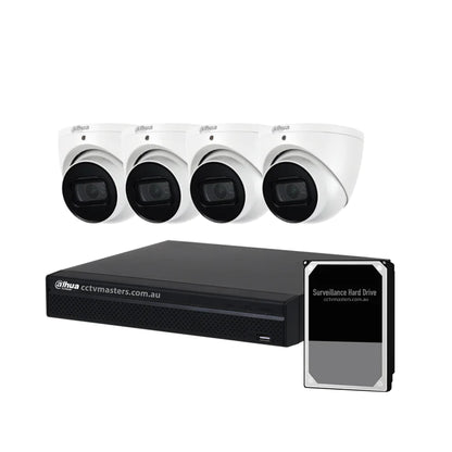 Dahua SMD Camera Kit, 4x 8MP Eyeball WizSafe, 4CH 8MP Ultra 4K NVR