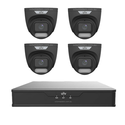 UNV CCTV Kit 4 x 6MP Turret ColorHunter with WiseISP Camera 4CH NVR