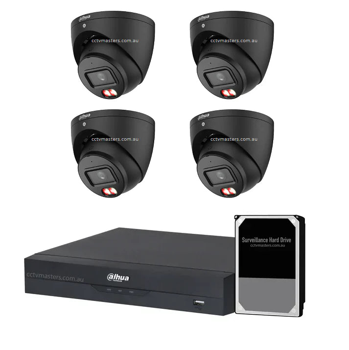 Dahua Accupick Camera Kit, 4 x 6MP AI WizSense with Warm Light, 4CH AI Smart NVR Ultra 4K