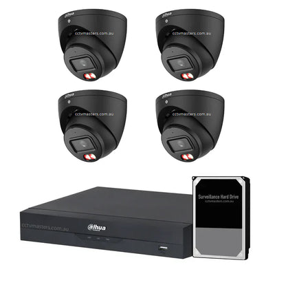 Dahua Accupick Camera Kit, 4 x 6MP AI WizSense with Warm Light, 4CH AI Smart NVR Ultra 4K