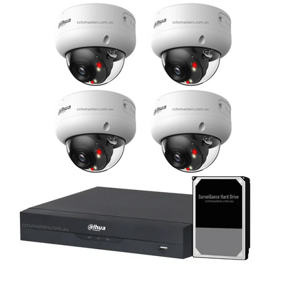 Dahua Accupick Camera Kit featuring 4 x 8MP WizSense cameras and 4CH AI NVR for enhanced surveillance.