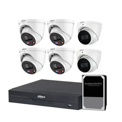 Dahua AI Active Deterrence Camera Kit, 4 x 8MP Full-Colour, 2 x 8MP WizSense, 8CH AI Smart NVR Ultra 4K