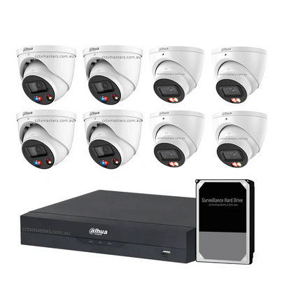 Dahua AI Active Deterrence Camera Kit, 4 x 8MP Full-colour, 4 x 8MP AcuPick, 8CH AI Smart NVR Ultra 4K