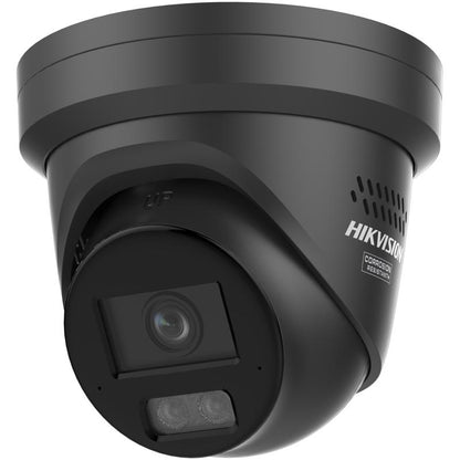Hikvision 8MP Camera, ColorVu Turret Camera, DS-2CD2387G3-LIS2UY/SL in black with fixed lens design.
