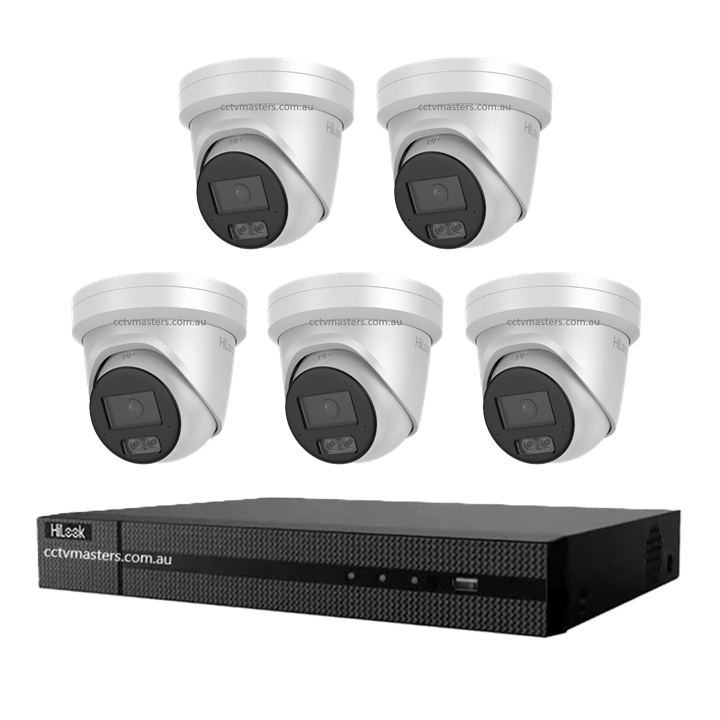 HiLook Pro 6MP Camera Kit featuring 5 IPC-T561H-MU cameras and 8CH 4K NVR for enhanced surveillance.