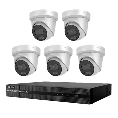 HiLook Pro 6MP Camera Kit featuring 5 IPC-T561H-MU cameras and 8CH 4K NVR for enhanced surveillance.