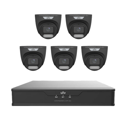 UNV CCTV Kit 5 x 6MP Turret ColorHunter with WiseISP Camera 8CH NVR