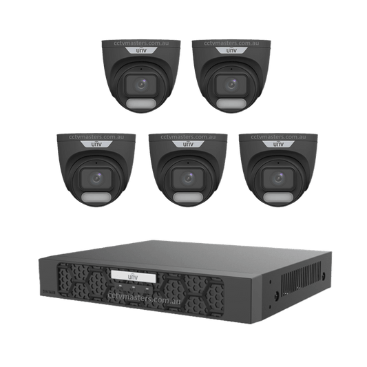 UNV CCTV Kit 5 x 6MP Turret ColorHunter with WiseISP Camera 8CH NVR