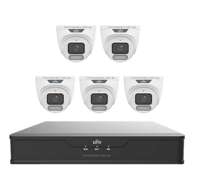 UNV CCTV Kit 5 x 6MP Turret ColorHunter with WiseISP Camera 8CH NVR