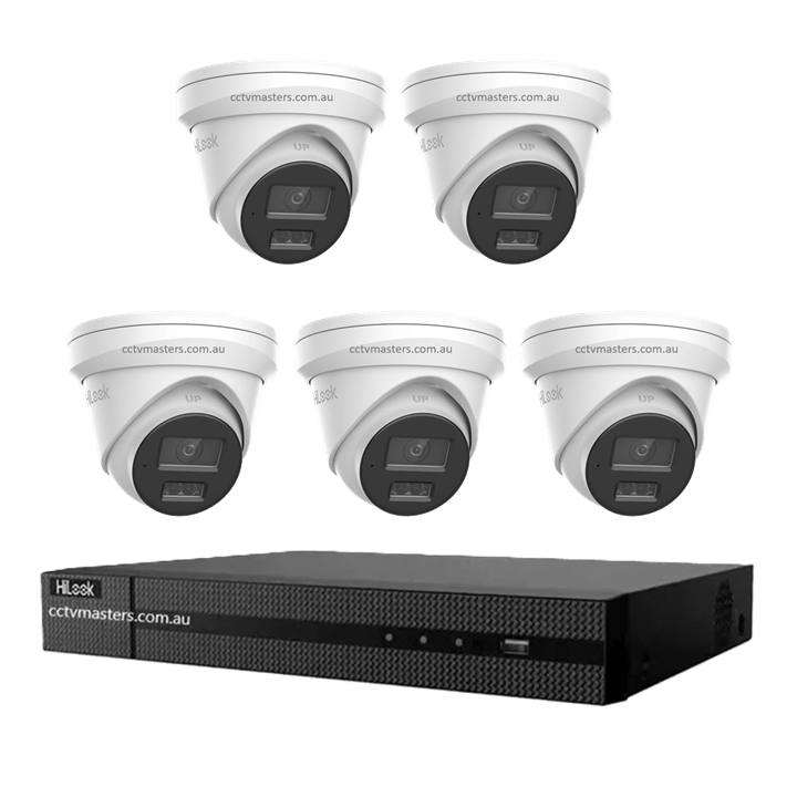 HiLook Pro 6MP Camera Kit with 5 IPC-T363H-MU cameras and NVR for high-quality surveillance