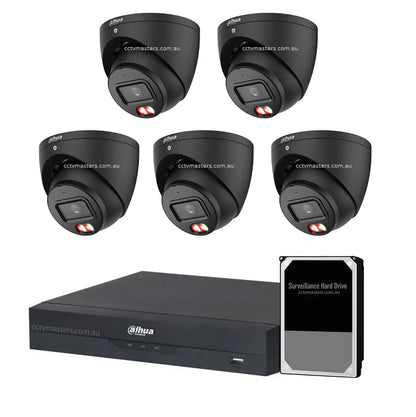 Dahua Accupick Camera Kit, 5 x 6MP AI WizSense with Warm Light, 8CH AI Smart NVR Ultra 4K