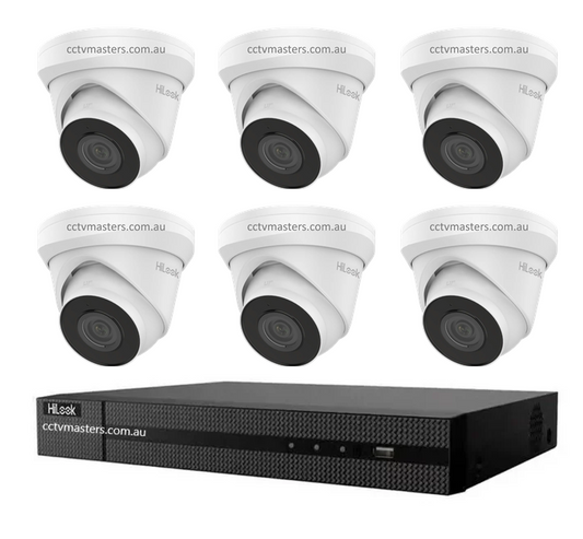 HiLook 4MP Kit 6 x IPC-T240H-MU Camera, 8Ch NVR, HDD Optional