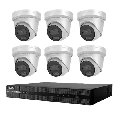HiLook Pro 6MP Camera Kit with 6 IPC-T561H-MU cameras and 8CH 4K NVR, offering high-quality surveillance and monitoring.