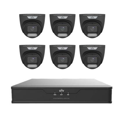 UNV CCTV Kit 6 x 8MP Turret ColorHunter with WiseISP Camera 8CH NVR