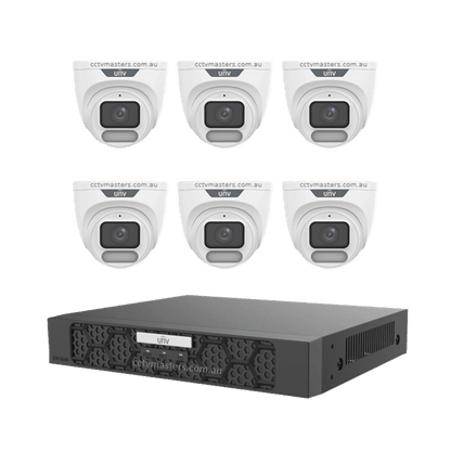 UNV CCTV Kit 6 x 6MP Turret ColorHunter with WiseISP Camera 8CH NVR