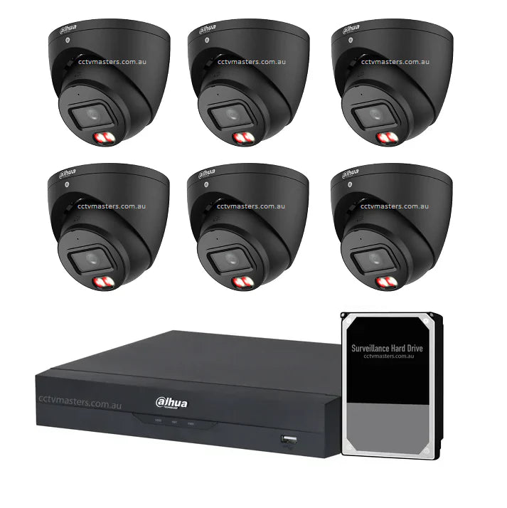 Dahua Accupick Camera Kit, 6 x 6MP AI WizSense with Warm Light, 8CH AI Smart NVR Ultra 4K
