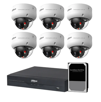 Dahua Accupick Camera Kit, 6 x 8MP AI WizSense with Warm Light, 8CH AI Smart NVR Ultra 4K