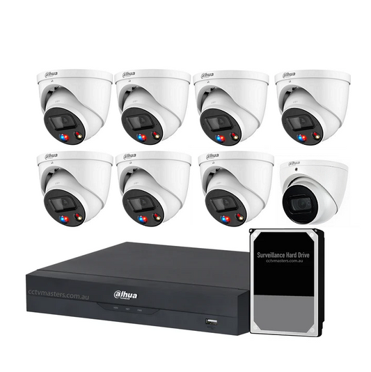 Dahua AI Active Deterrence Camera Kit, 7 x 6MP Full-colour, 1 x 6MP SMD, 8CH AI Smart NVR Ultra 4K