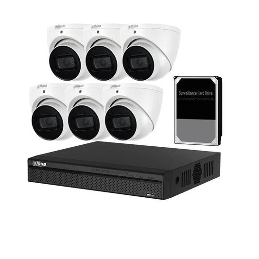 Dahua Camera Kit, 6 x 8MP AI WizSense SMD 4.0, 8CH AI Smart NVR Ultra 4K
