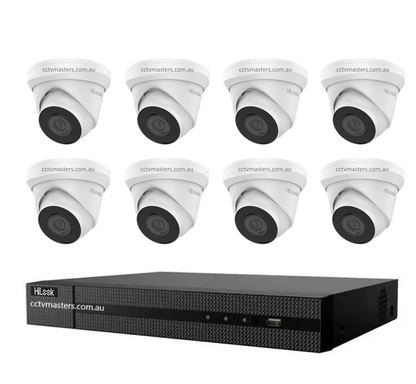 HiLook 4MP Kit 8 x IPC-T240H-MU Camera, 8Ch NVR, HDD Optional