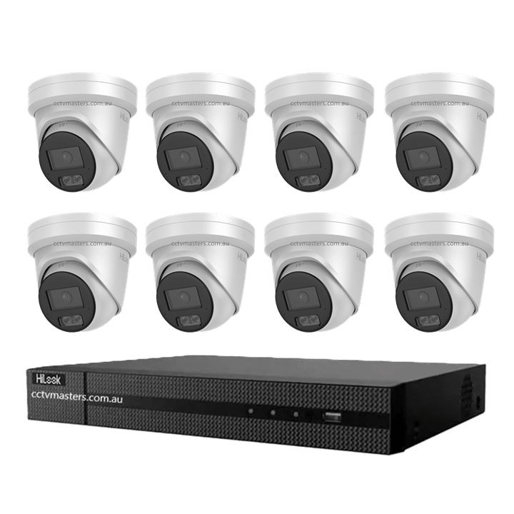 HiLook Pro 6MP Camera Kit featuring 8 IPC-T561H-MU cameras and 8CH 4K NVR system for enhanced surveillance.