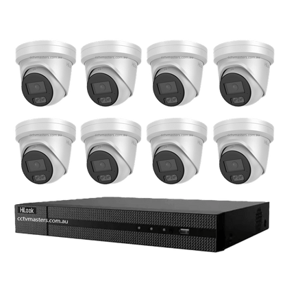 HiLook Pro 6MP Camera Kit featuring 8 IPC-T561H-MU cameras and 8CH 4K NVR system for enhanced surveillance.