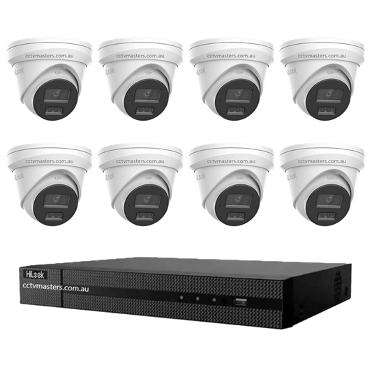 HiLook Pro 6MP Camera Kit featuring 8 IPC-T363H-MU cameras and an 8CH NVR for enhanced security monitoring.