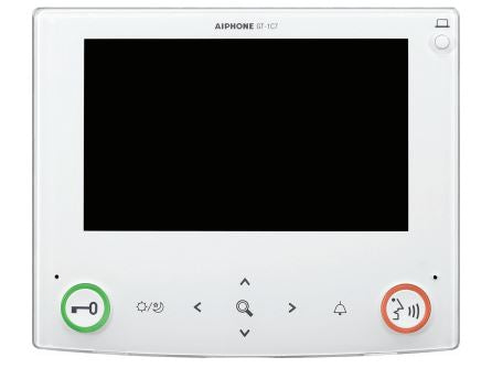 Aiphone GT Series 4-Wire Intercom Monitor With WiFi 7 Inch Display Touchscreen Lock & Auxiliary Output 24VDC
