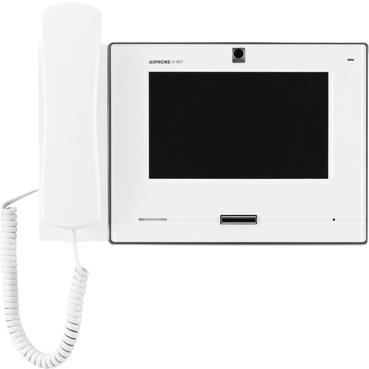 Aiphone IX Series IP Intercom Monitor with Handset 7" Touchscreen Display LCD - White