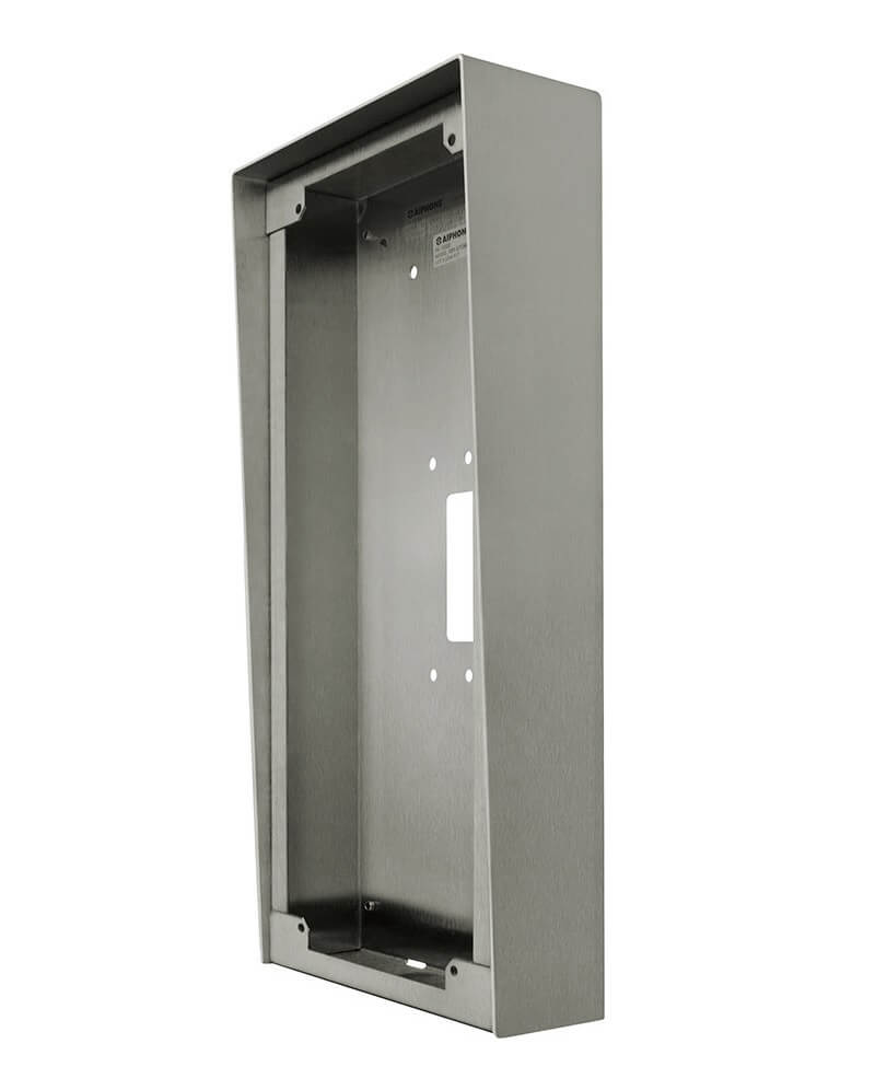 Aiphone SBX-GTDMB Surface Box to suit APHFEWJKACSSFP, stainless steel enclosure for surface mounting.