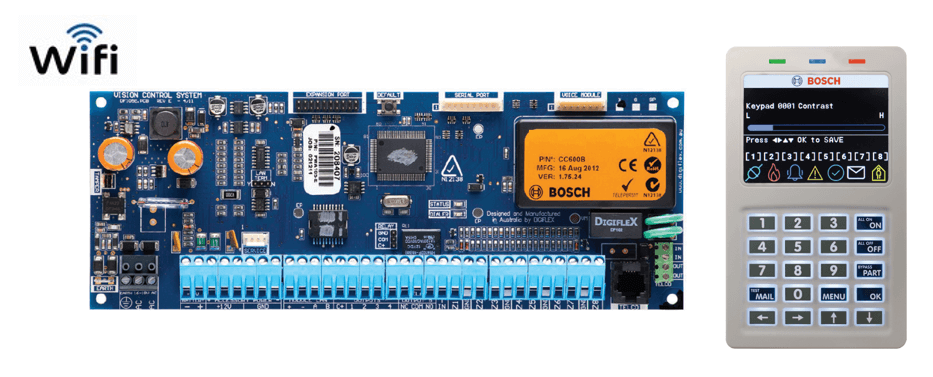 Bosch Alarm Kit, CC610GWF SOL6000 Control Panel PCB (CC600PB) + Wifi Keypad, Wifi IP Module + Tamper Alphanum
