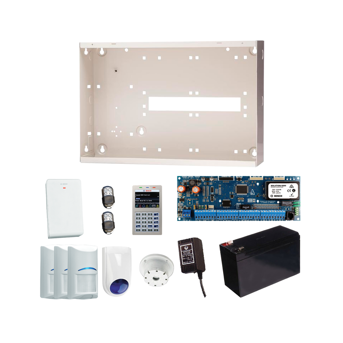 Bosch Alarm Kit, K6000-GFX-3P 6000 Kit Gfx Keypad 3XPIR + BOSCH7000 | BOSCH1400.2 | CCTVMASTERS.COM.AU