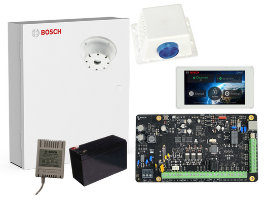 Bosch Alarm Kit, Solution 4000 With 1 x 5" Touchscreen + 1 x battery + 1 x Power Supply and siren (No PIR)