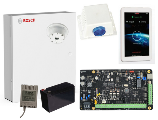Bosch Alarm Kit, Solution 4000 With 1 x 7" Touchscreen + 1 x battery + 1 x Power Supply and siren (No PIR)