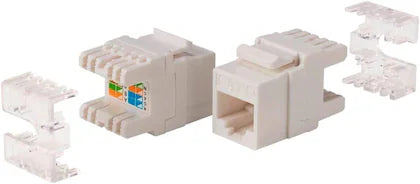 Cat6 RJ-45 UTP Keystone Jack. Black, 180 degrees