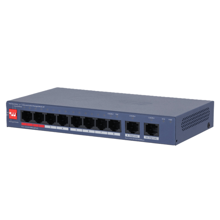 Dahua 10-Port Cloud Managed Desktop Switch with 8-Port PoE
