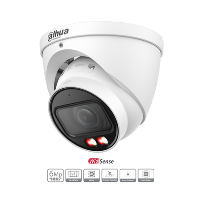Dahua 6MP Camera, DH-IPC-HDW3667T-ZS-IL-ANZ, AI Version WizSense, Warm Light 40m, Turret Motorised Lens 2.7-13.5mm