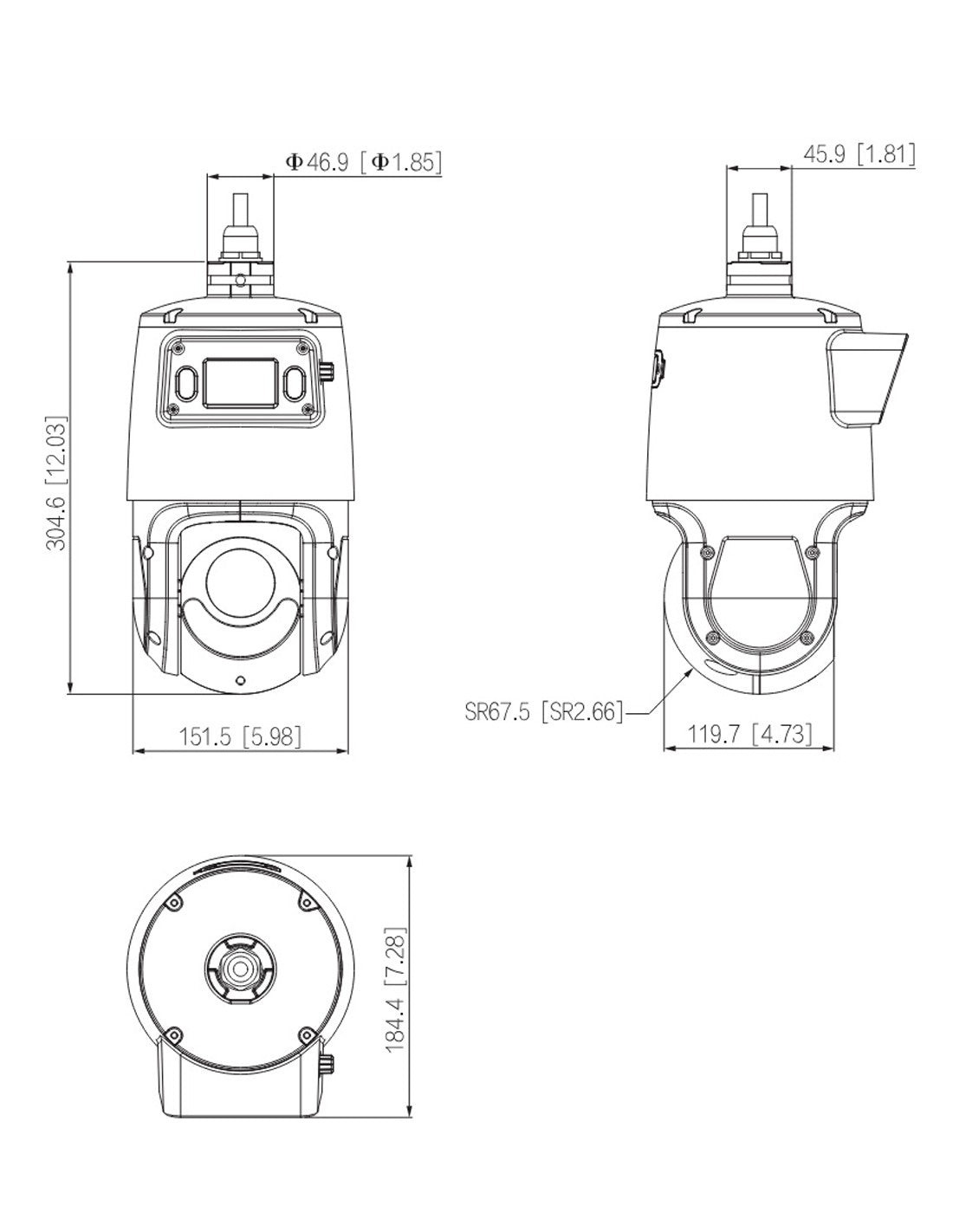 Dahua TiOC WizSense Dual-LED 8MP+4MP x25 Zoom Auto Tracking IP PTZ Camera - DH-SDT4E425-8P-GB-APV1