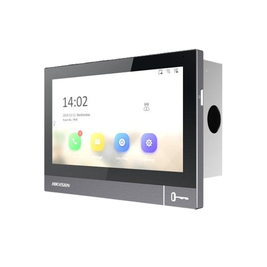 Hikvision DS-KH8381-WTE1/Flush 8 Series Indoor Station with 7-inch IPS Touchscreen, PoE, Flush Mount