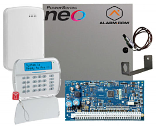 DSC PowerSeries NEO ADC BASE KIT 128-Zone with DSC-HS2LCDRF4 Keypad, NO PIR, Alarm.com 3G/Ethernet Dual Path Communicator for PowerSeries NEO with AT&T SIM Card