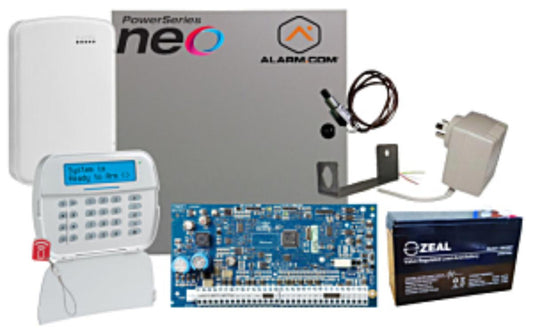 DSC PowerSeries NEO ADC BASE KIT 16-Zone with DSC-HS2LCDRF4 Keypad, NO PIR, Alarm.com 3G/Ethernet Dual Path Communicator for PowerSeries NEO with AT&T SIM Card