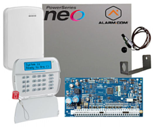 DSC PowerSeries NEO ADC BASE KIT 16-Zone with DSC-HS2LCDRF4 Keypad, NO PIR, Alarm.com 3G/Ethernet Dual Path Communicator for PowerSeries NEO with AT&T SIM Card