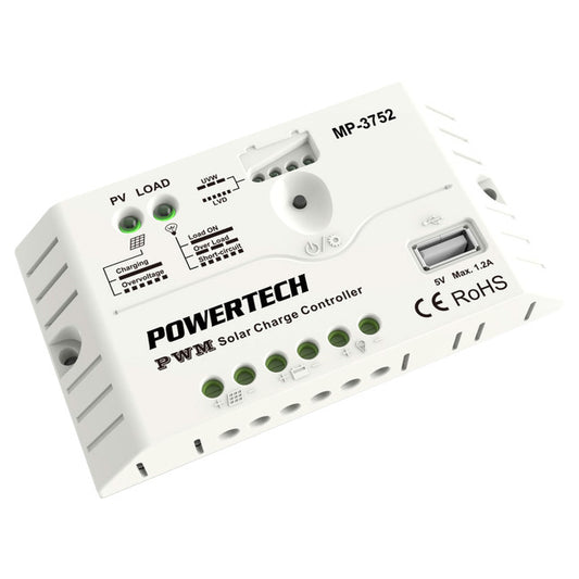 Solar Charge Controller 12/24V 20A with USB - Auto Charge Mode PWM Charging