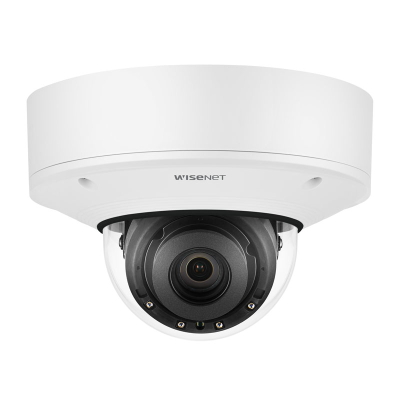 Hanwha Wisenet 4K AI Indoor Dome Camera, H.265, 30fps, WDR, IR, IP52, 4.5-10mm