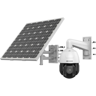 Hikvision 4MP 4G Solar PTZ Camera, 25x, 256GB, Solar Panel, Battery, IR, IP66