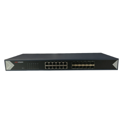 Hikvision 24 Port Unmanaged Gigabit Switch, 12 Port ethernet, 12 Port Fibre