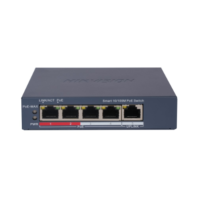 Hikvision 4 Port Managed PoE Switch, 1x Uplink, 65W