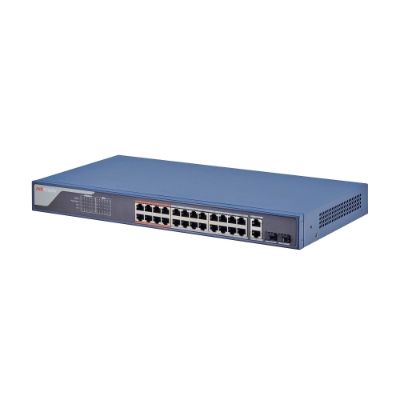 Hikvision 24 Port Managed PoE Switch, 2x Gigabit Uplink, 370W