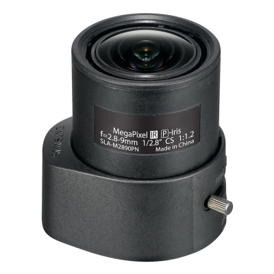 Hanwha Wisenet 1/2.8" CS-mount Auto Iris Megapixel Lens, F1.2 P-Iris, 2.8-9mm